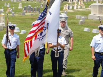 Flags being carried at the 2012 Nantucket Memorial Day Ceremony